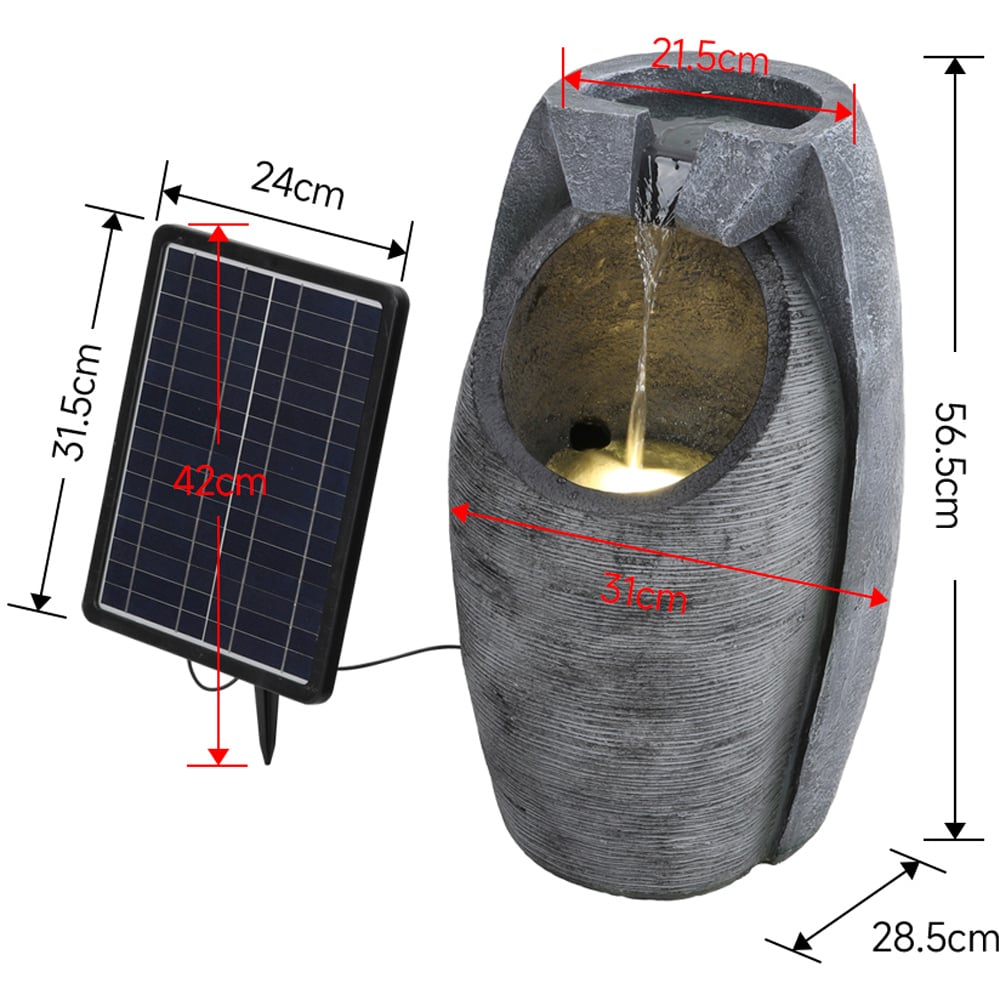 Living and Home LED Solar Powered Imitation Rock Outdoor Waterfall Fountain Image 6