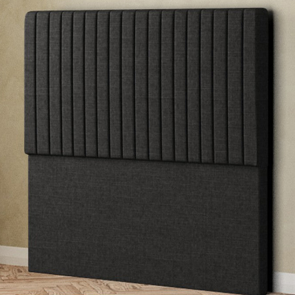 Eleganza Maryland Double Black Linen Floor Standing Headboard Image 1