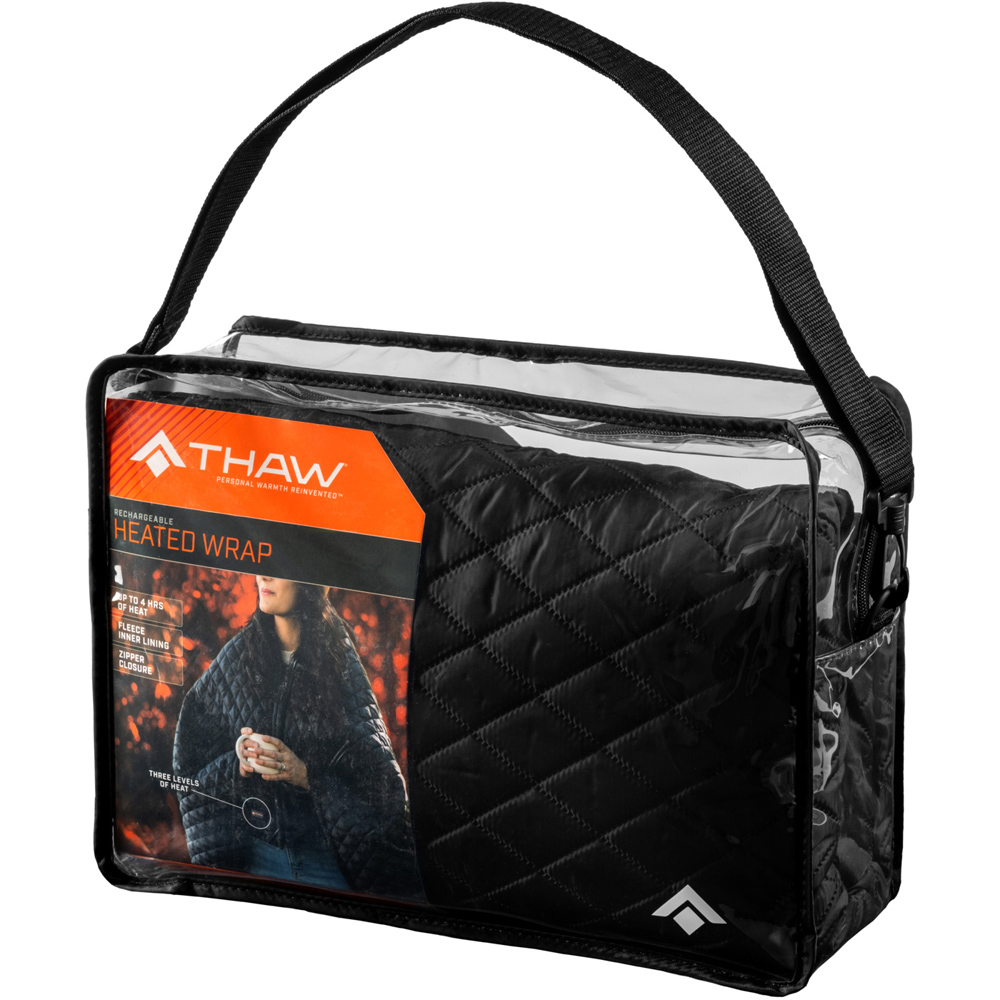 Thaw Black Quilted Rechargeable Heated Wrap 2.0 with Power Bank Image 3