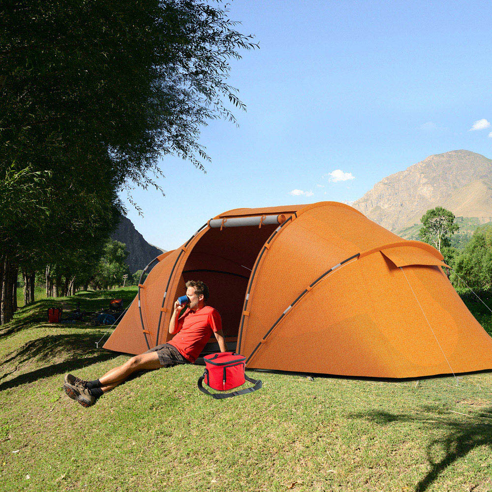Outsunny 4-6 Person Camping Tent Orange Image 2