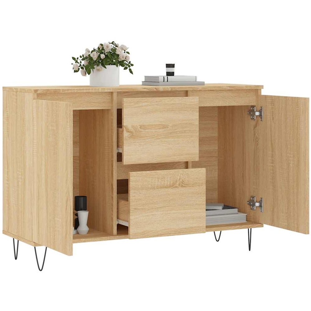 vidaXL 2 Door 2 Drawer Sonoma Oak Sideboard Image 4