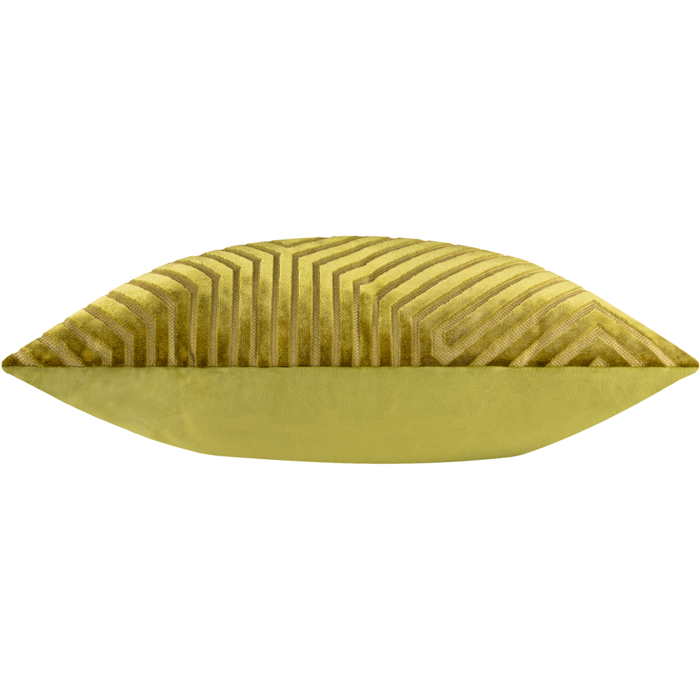 Paoletti Christmas Evoke Olive Cut Velvet Cushion 55 x 55cm Image 3