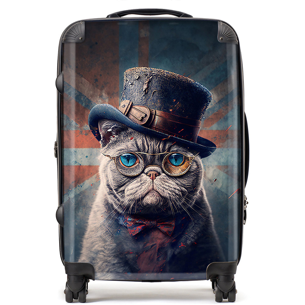 Warren Reed Designer Medium Splashart British Shorthair Cat Suitcase Image 1