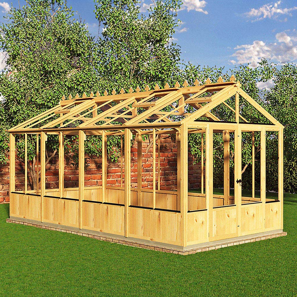 Shire Holkham 8 x 16ft Glazed Toughened Glass Greenhouse Image 2