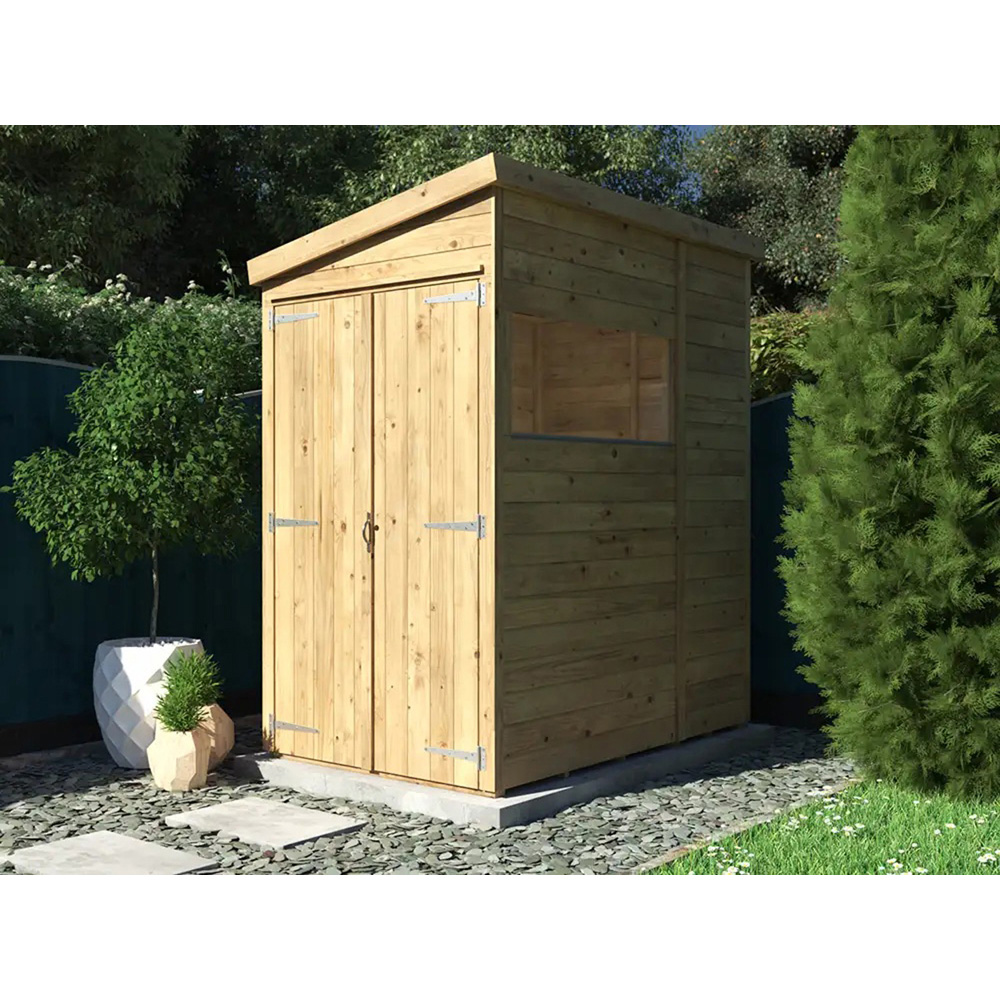 Dunster House Overlord 4 x 6ft Modular Brown Superfelt Apex Garden Shed Image 3