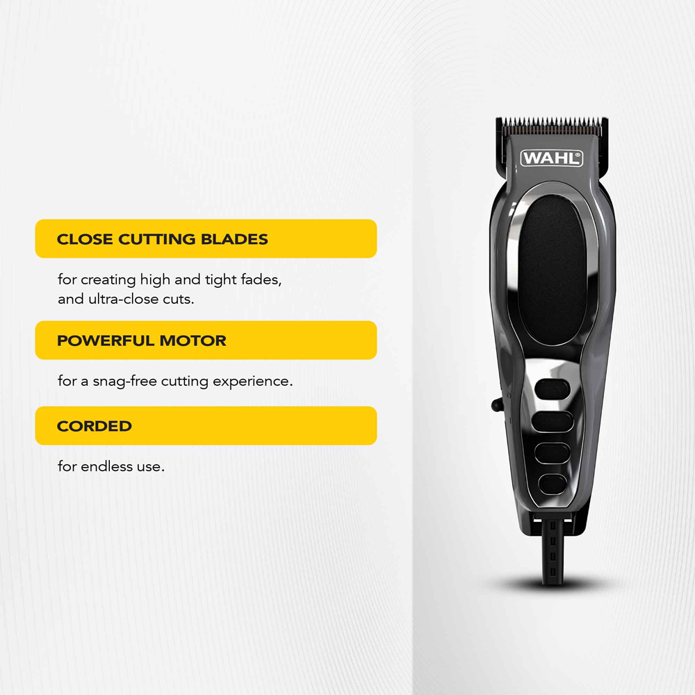 Wahl Close Cut Mains Powered Hair Clipper with Close Attachment Combs Image 7