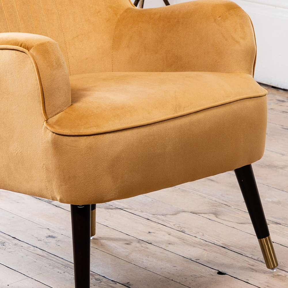 Artemis Home Madison Yellow Velvet Accent Chair Image 3