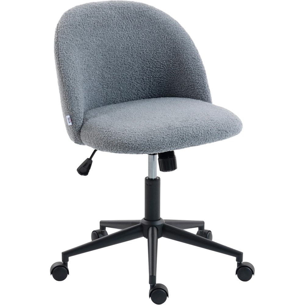 Portland Grey Teddy Fleece Height Adjustable Swivel Office Chair Image 2