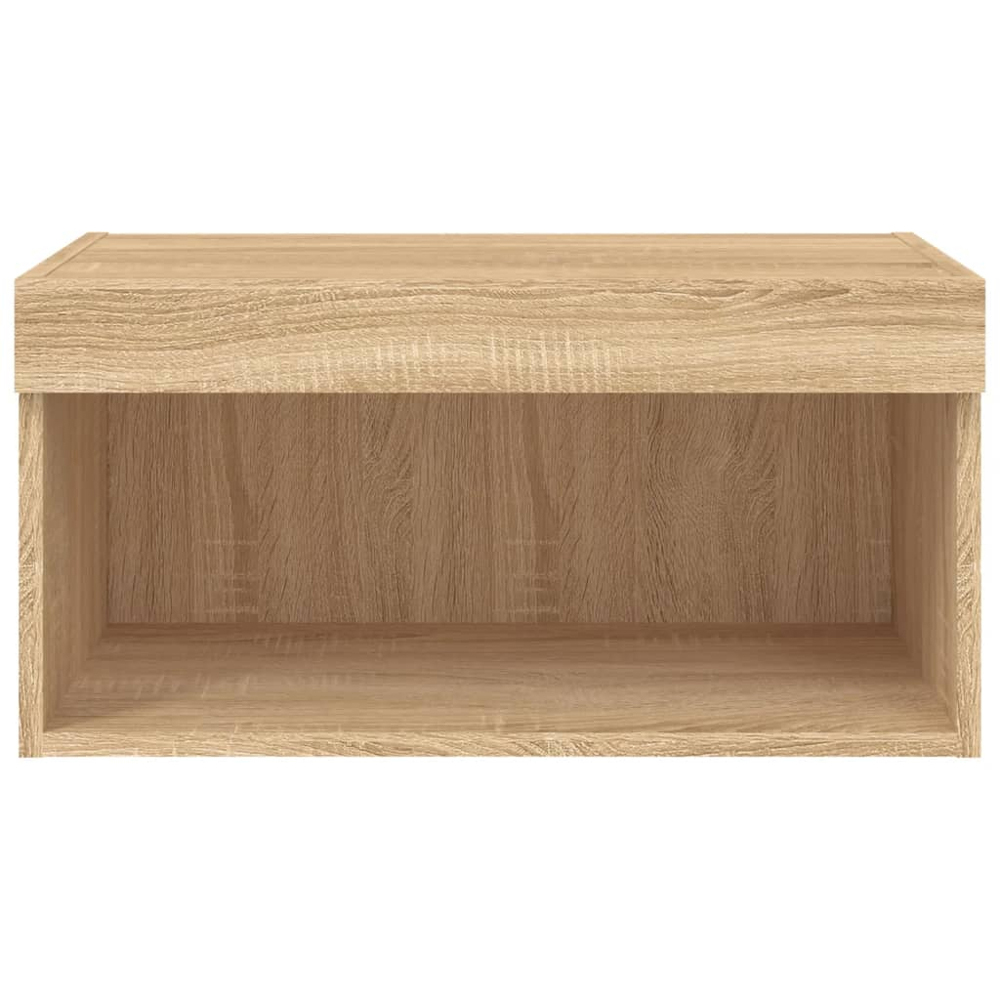 vidaXL Single Shelf Sonoma Oak Wall Mounted TV Cabinet with LED Lights Image 7
