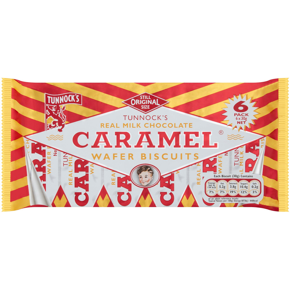 Tunnock's Milk Chocolate Caramel Wafers 6 Pack Image