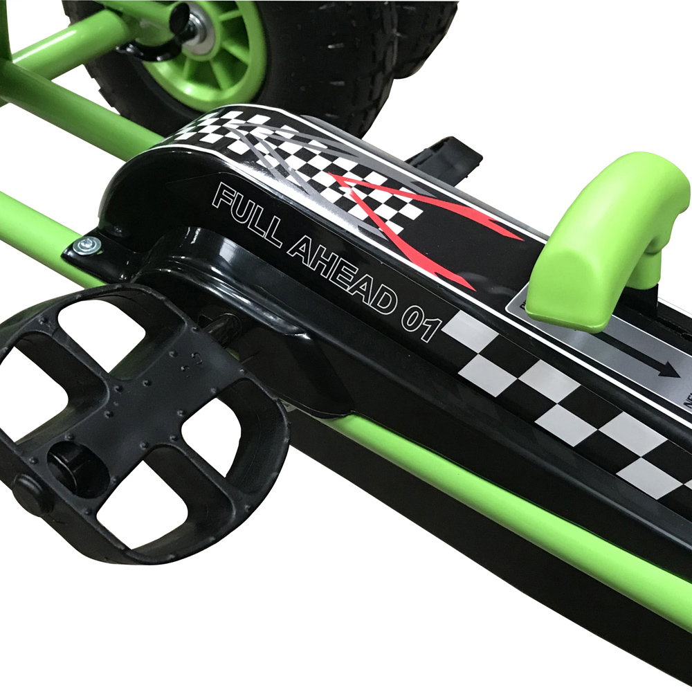 Kiddo Racer Go-Kart 4 Wheel Pedal Car Metal Frame - Green Image 6