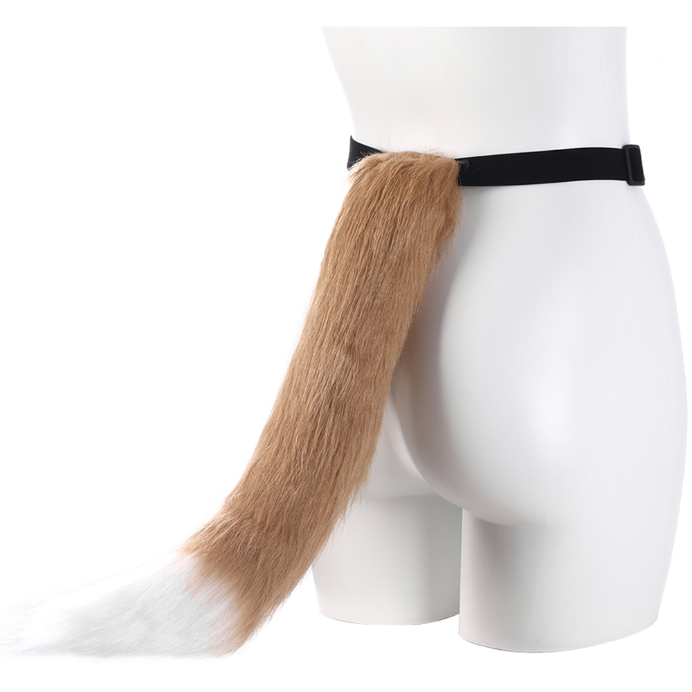 Living and Home Halloween Khaki Cosplay Fox Tail and Ear Headband Set Image 6