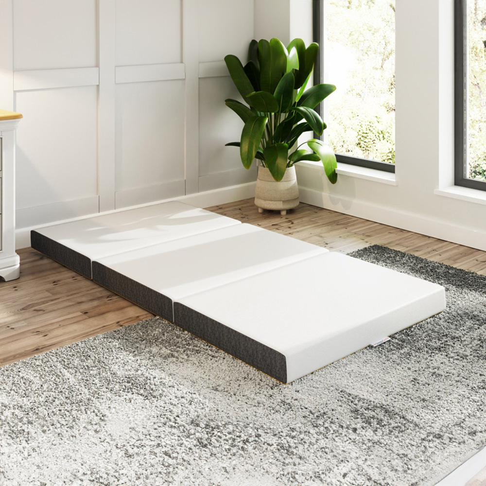 GFW SleepyCastle Single White Foldable Mattress 14cm with Storage Bag Image 2