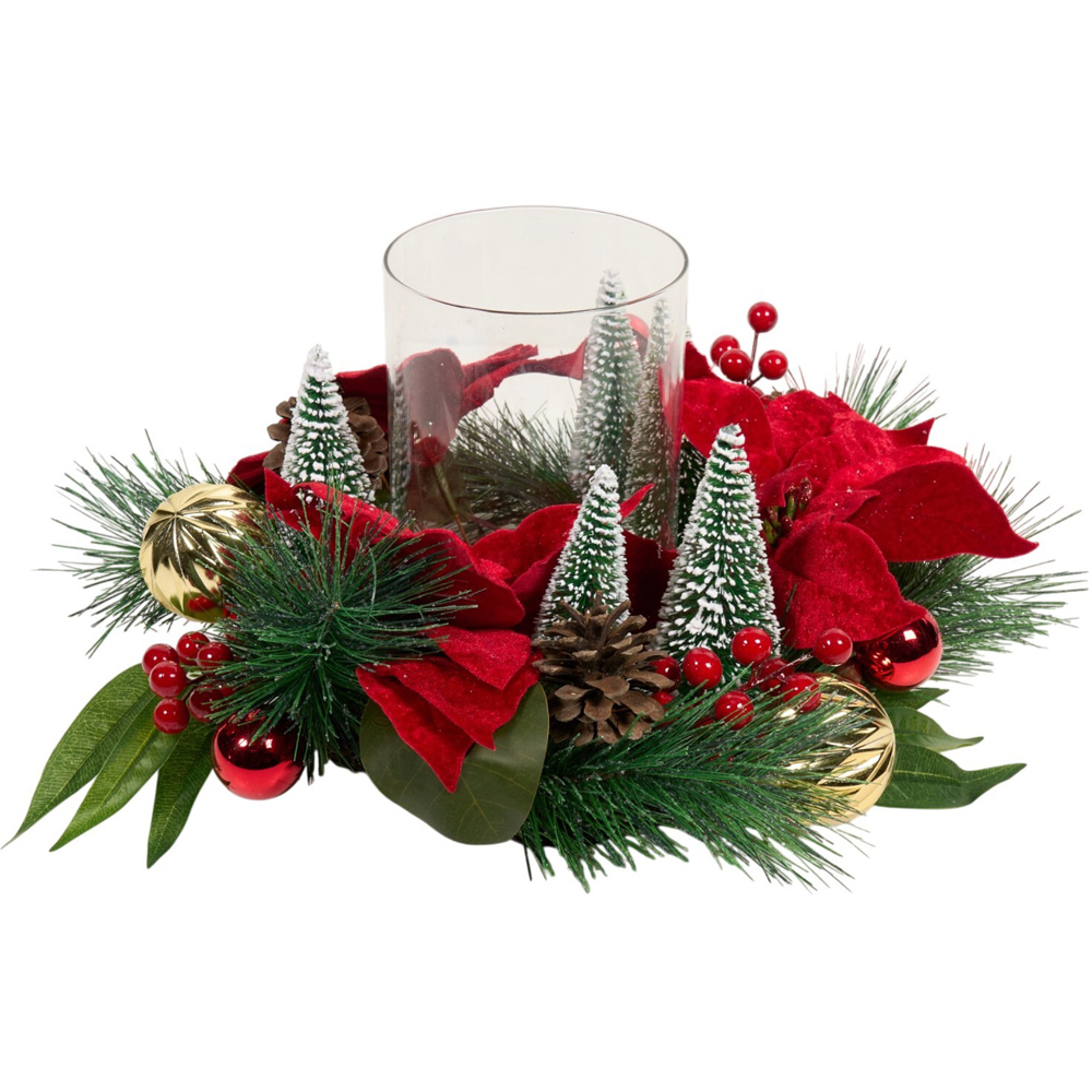 Christmas Poinsettia Candle Holder Image 3