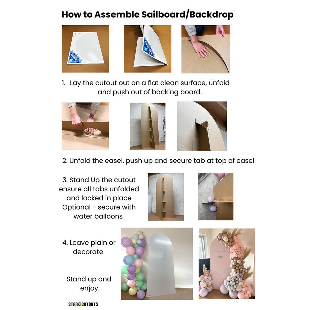 Star Cutouts Blush Pink Sailboard Cardboard Cutout 6.1ft Image 4