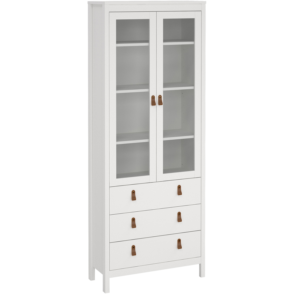 Florence Barcelona 2 Door 3 Drawer White Display Cabinet Image 2