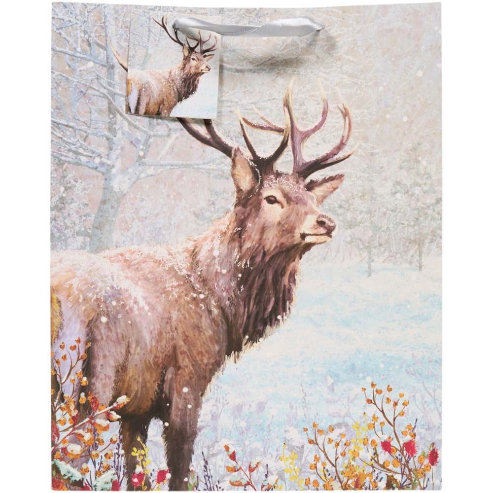 Winter Christmas Deer Large Gift Bag Image 3