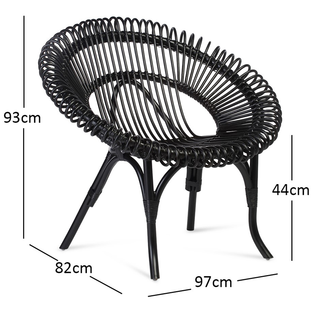 Desser Shanghai Black Rattan Wicker Chair Image 4