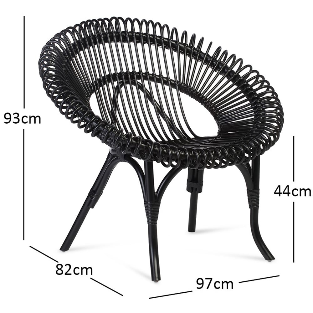 Desser Shanghai Black Rattan Wicker Chair Image 4