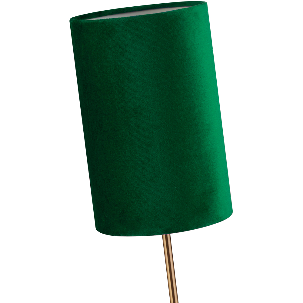Lighting Collection Dark Gold Table Lamp with Deep Green Velvet Shade Image 4