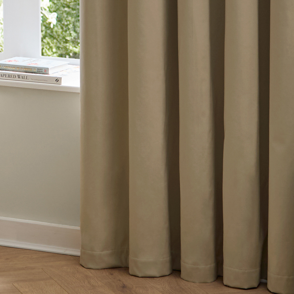 Furn The Ultimate Mocha Velvet Fully Lined Pencil Pleat Curtains 168 x 229cm Image 4