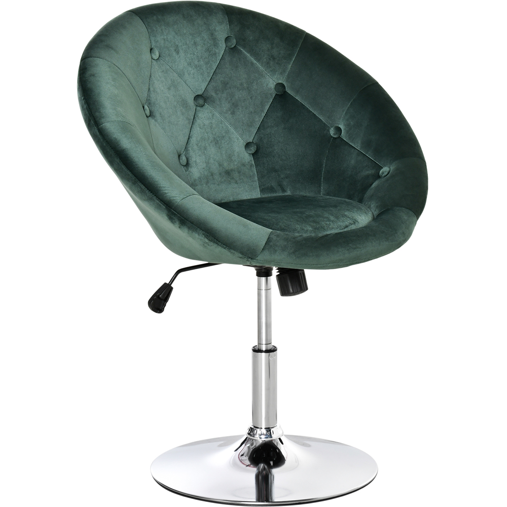 Portland Green Velvet Touch Tufted Height Adjustable Bar Stool Image 2