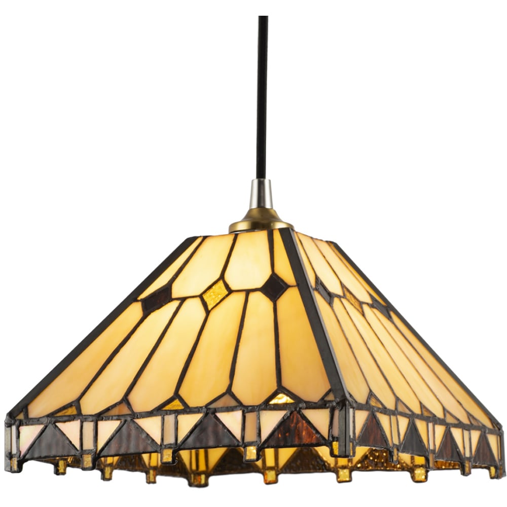 Happy Homewares Art Deco Amber Tiffany Pendant Shade Image 3