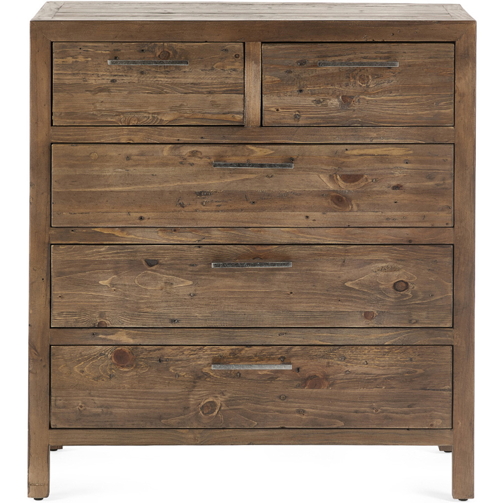 Julian Bowen Heritage 5 Drawer Distressed Chest of Drawers Image 3
