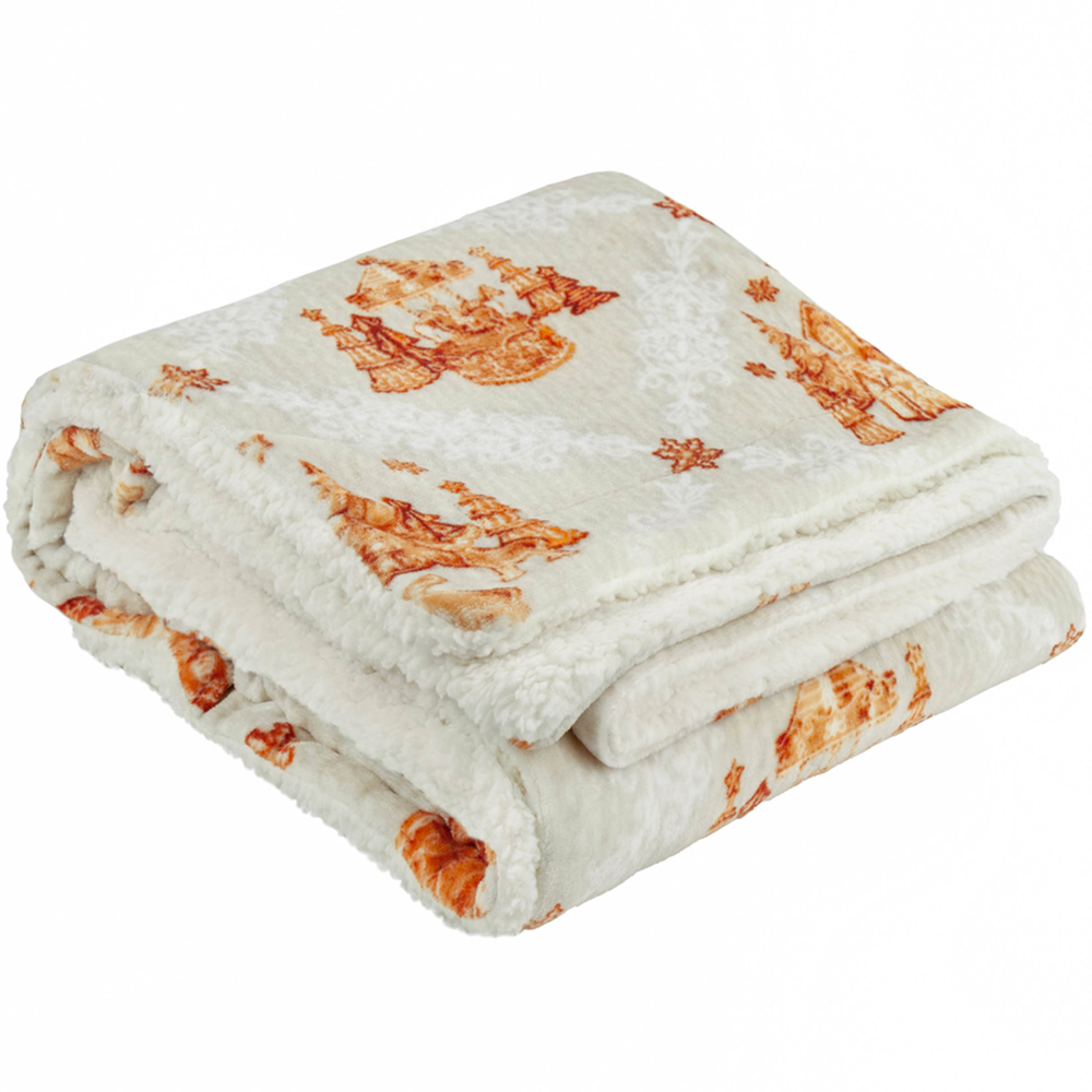 Furn Gretel Cloud Dust Sherpa Fleece Throw 130 x 150cm Image 1