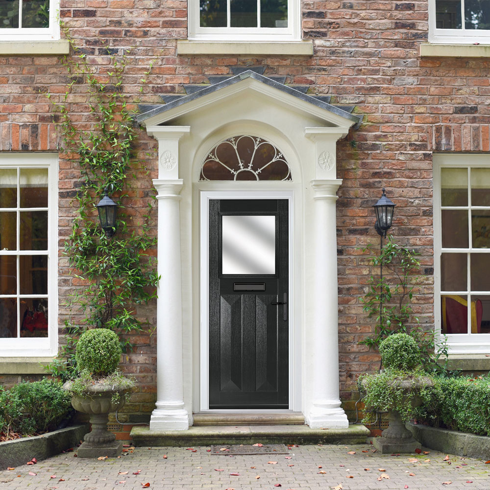 Crystal-Direct Eaton Black GRP Stipolytte Glass Left Hand Open Front Door 2090 x 920mm Image 2