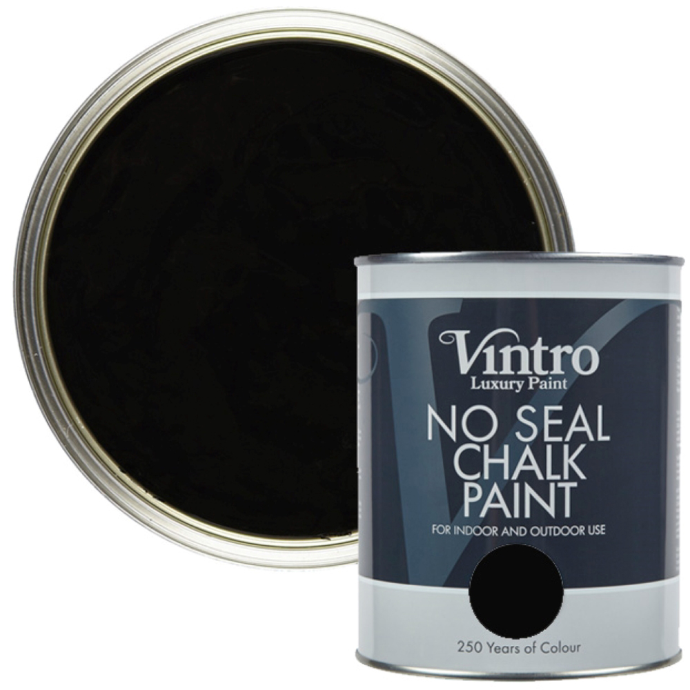 Vintro Paint Victorian Black No Seal Chalk Paint 1L Image 1