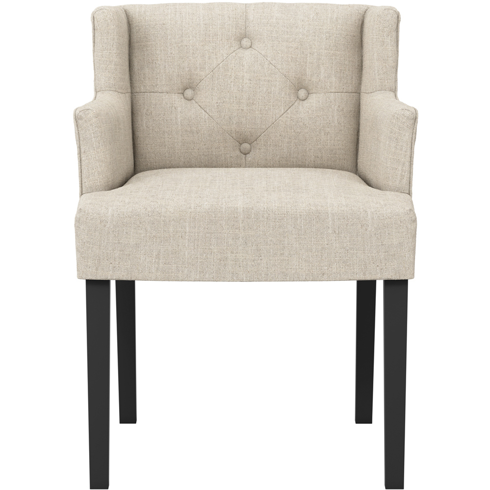 LPD Home Shay Stone Linen Winged Back Dining Chair with Arms Image 3