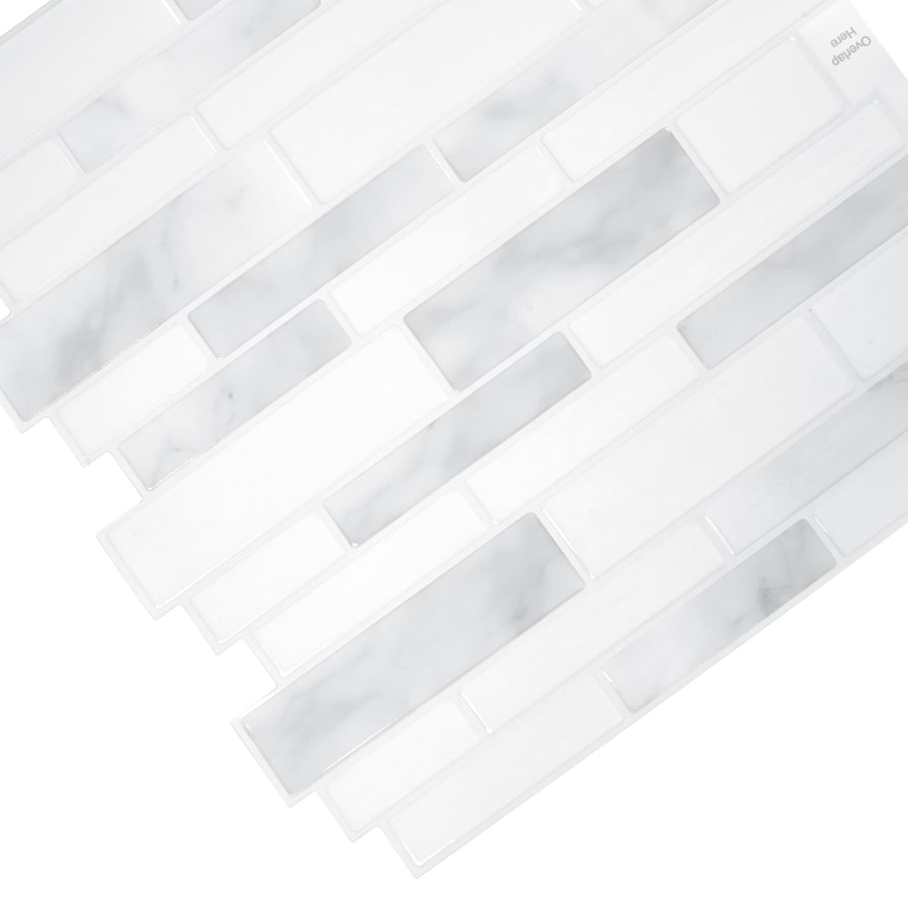 Living and Home Brick Effect Grey and White Self Adhesive Wall Sticker 10 Pack Image 4