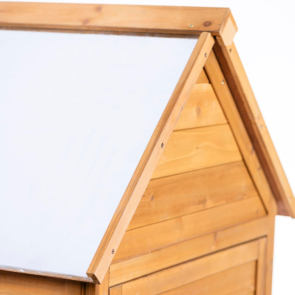 Garden Gear 2 Door Natural Garden Sentry Storage Cabinet with Galvanized Sheet Roof Image 7