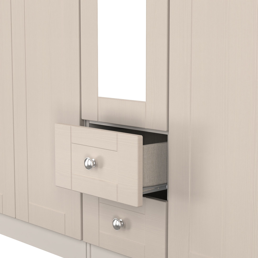 Crowndale Sussex 5 Door 2 Drawer Kashmir Ash and Bardolino Oak Tall Mirror Wardrobe Ready Assembled Image 8