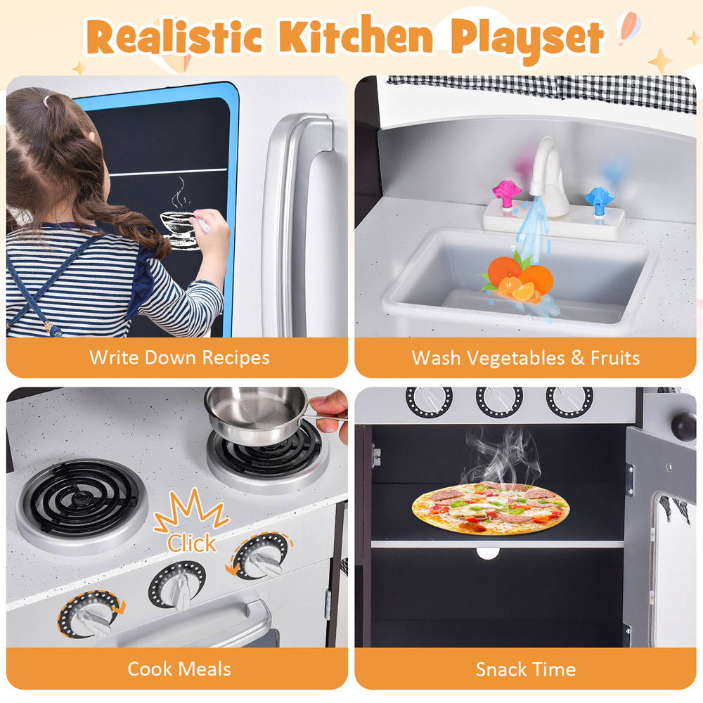 Costway Kids Wooden Kitchen Play Set Image 5