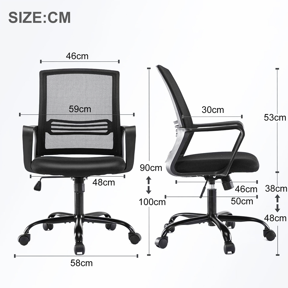 Black Swivel Height Adjustable Mesh Back Office Chair Image 9