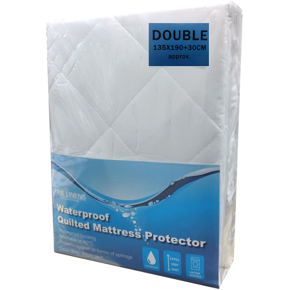 Fine Linens Double Extra Deep Waterproof Quilted Mattress Protector Image 1