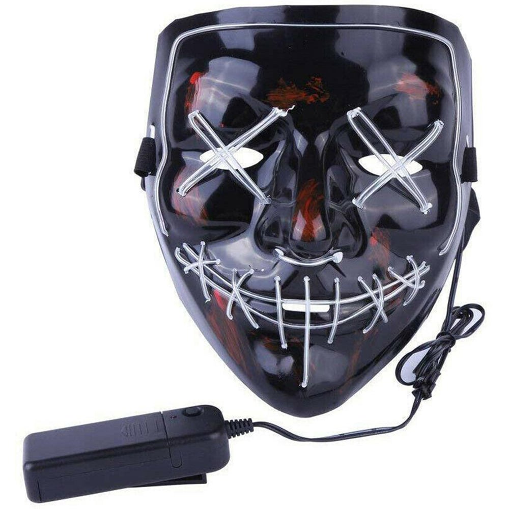 Shatchi Ice Blue Halloween LED Stitched Purge Mask Image 1