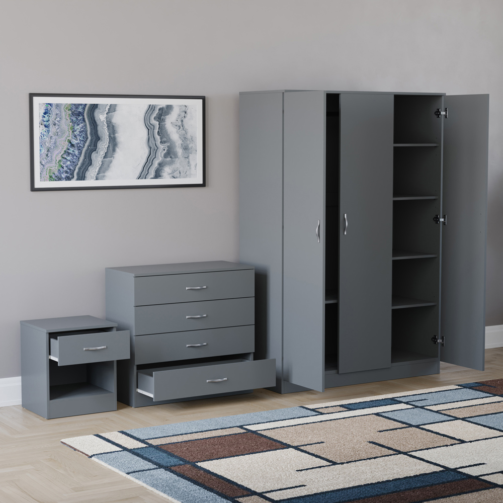 VIDA DESIGNS Riano Grey 3 Piece Bedroom Furniture Set Image 5