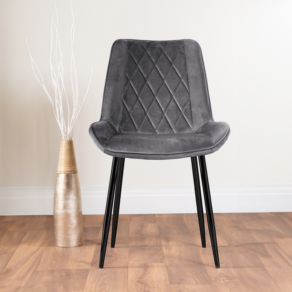 Furniturebox Copeland Cesano Marble Effect 4 Seater Dining Set White Grey and Black Image 4