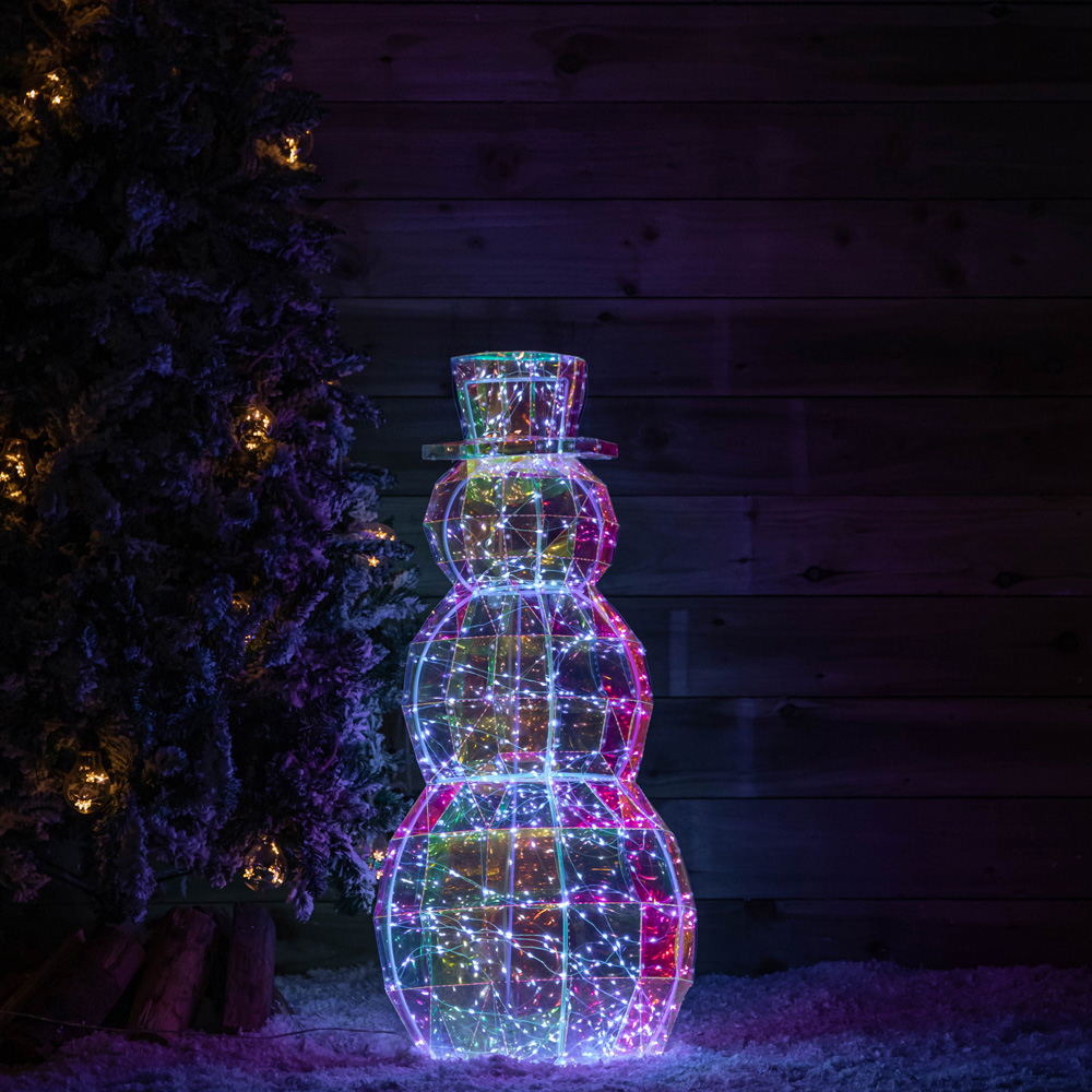 Samuel Alexander 400 White LED Iridescent Snowman Christmas Decoration 91cm Image 7