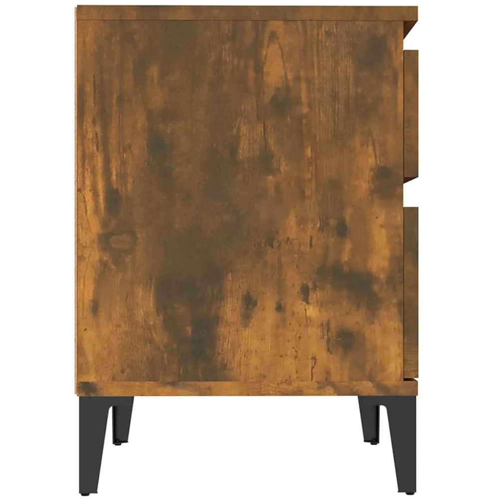 vidaXL 2 Drawer Smoked Oak Bedside Cabinet Image 5