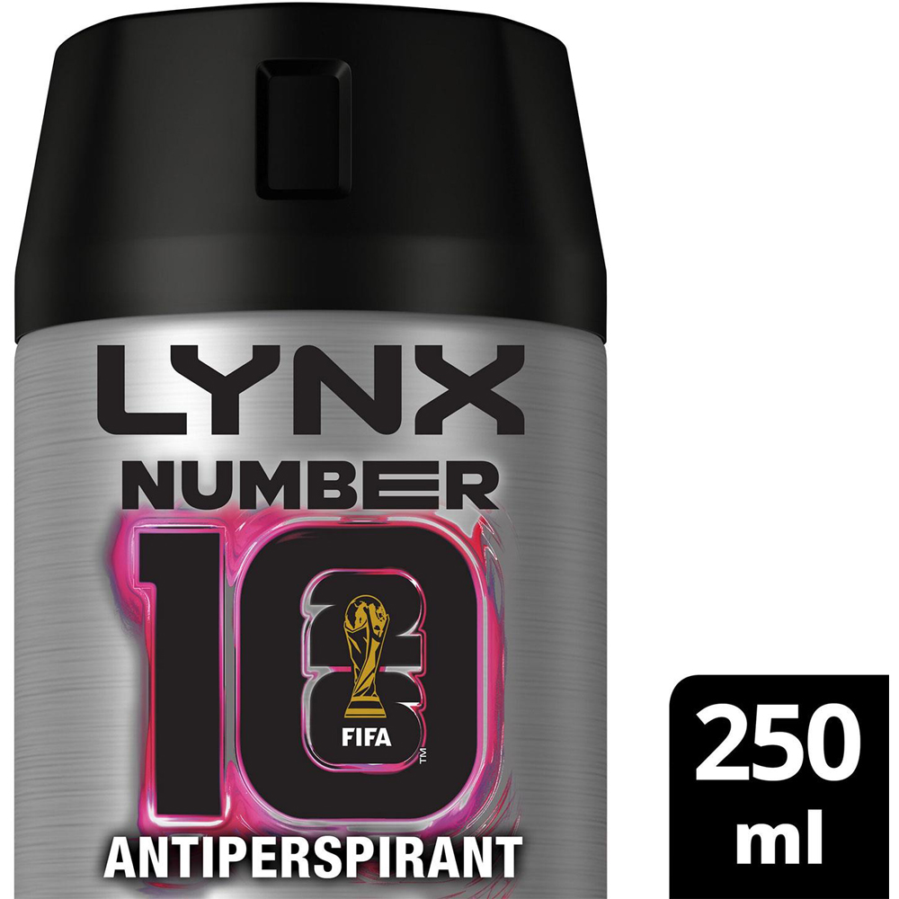 Lynx FIFA No. 10 72H Protection Antiperspirant Deodorant Spray 250ml 6 Pack Image 2