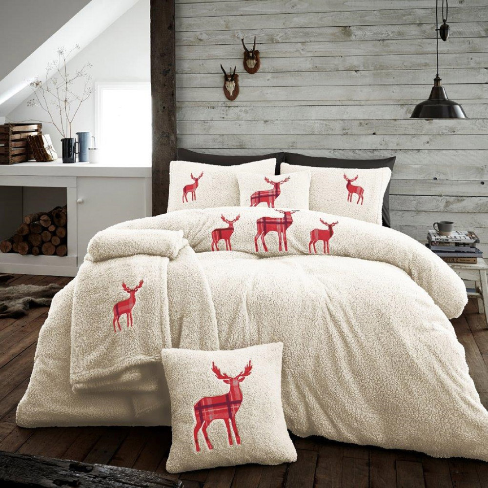 Smart Living King Size Cream EMB Stag Duvet Set Image 1