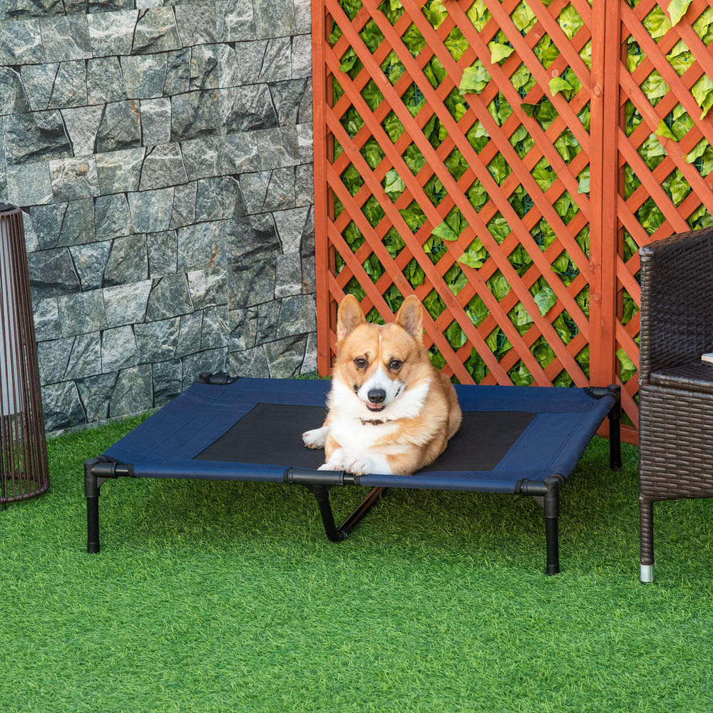 PawHut Large Blue Raised Pet Bed Image 2