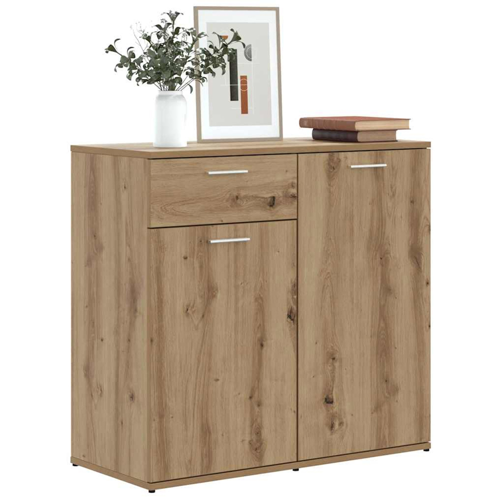 vidaXL 2 Door Single Drawer Artisan Oak Highboard Image 3
