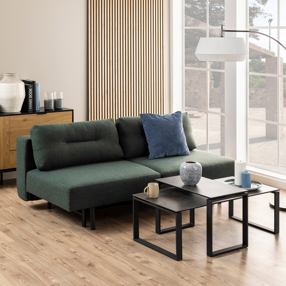 Florence Katrine Black Ceramic Coffee Table Set of 2 Image 9