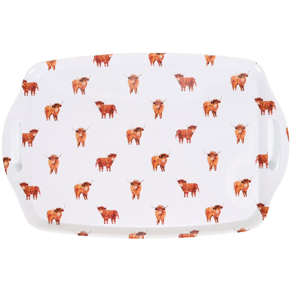 Highland Cow Large Tray White Image 2