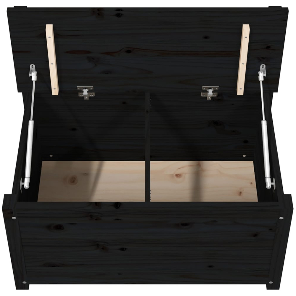 vidaXL Black Solid Wood Pine Storage Bench 80 x 41 x 77cm Image 7